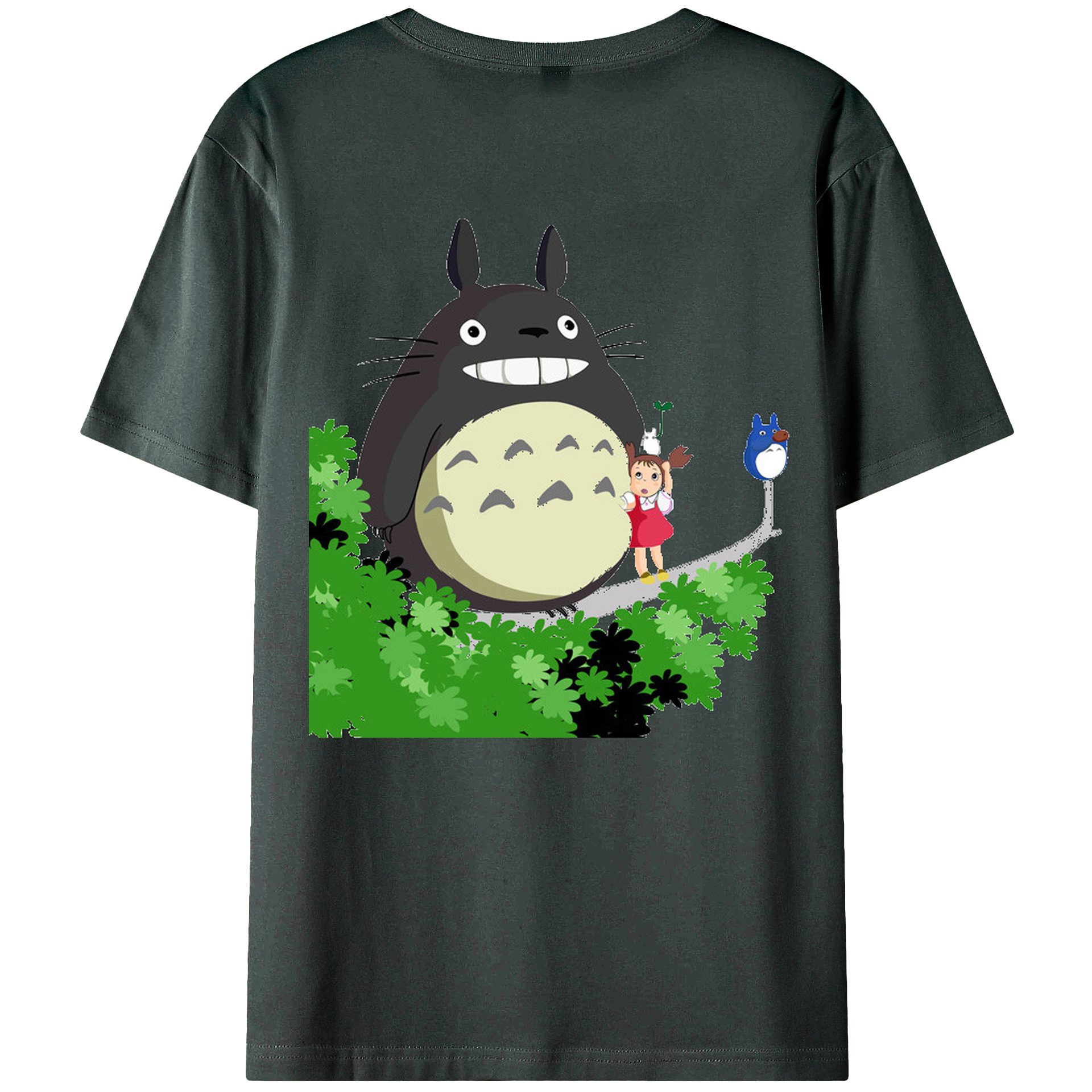 （画像用） となりのトトロ 草壁メイ 草壁サツキ My Neighbor Totoro Satsuki Kusakabe Mei Kusakabe 綿100％ メンズ半袖Tシャツ（バックプリント） 通気性